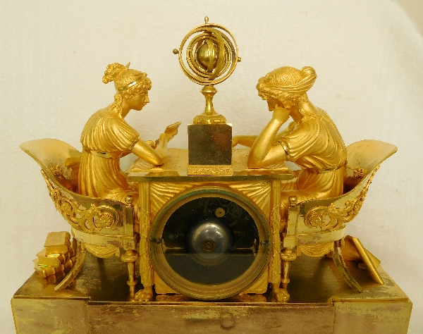 Empire ormolu clock : the astronomy lesson, after Reiche by Claude Galle, early 19th century