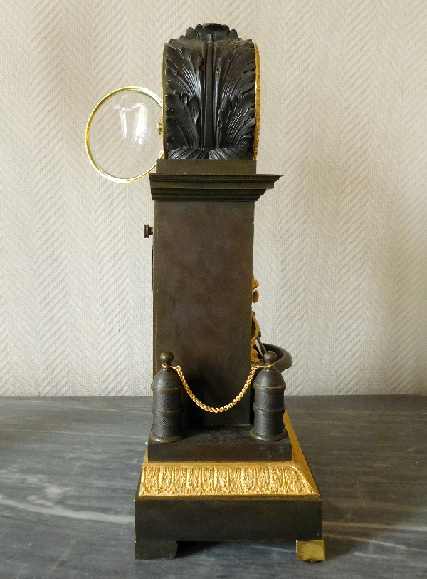 Empire ormolu & patinated bronze fountain clock - France early 19th century circa 1815-1820