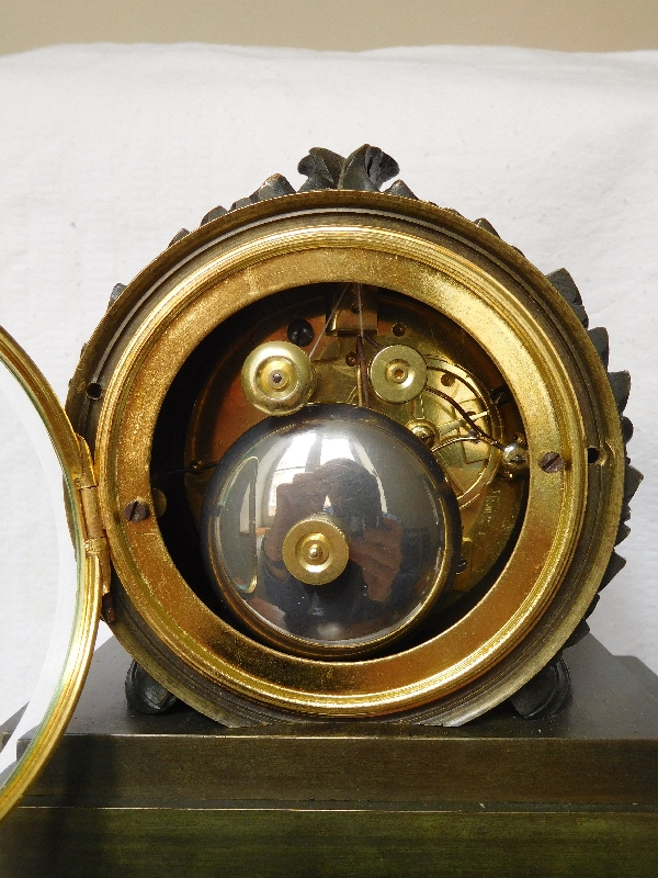 Empire ormolu & patinated bronze fountain clock - France early 19th century circa 1815-1820