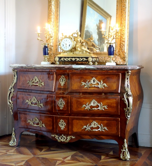 Louis XV ormolu clock, allegory of study and time signed Lepeaute, clock maker of the king - 18th century