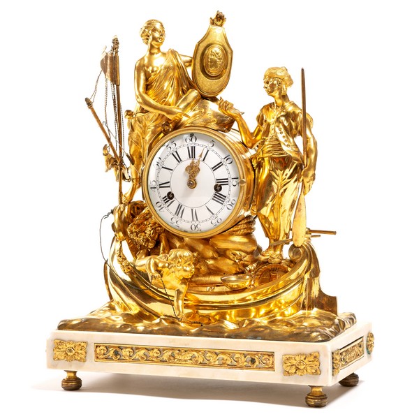 Shipping trade allegory clock, ormolu bronze and marble - Louis XV period circa 1770