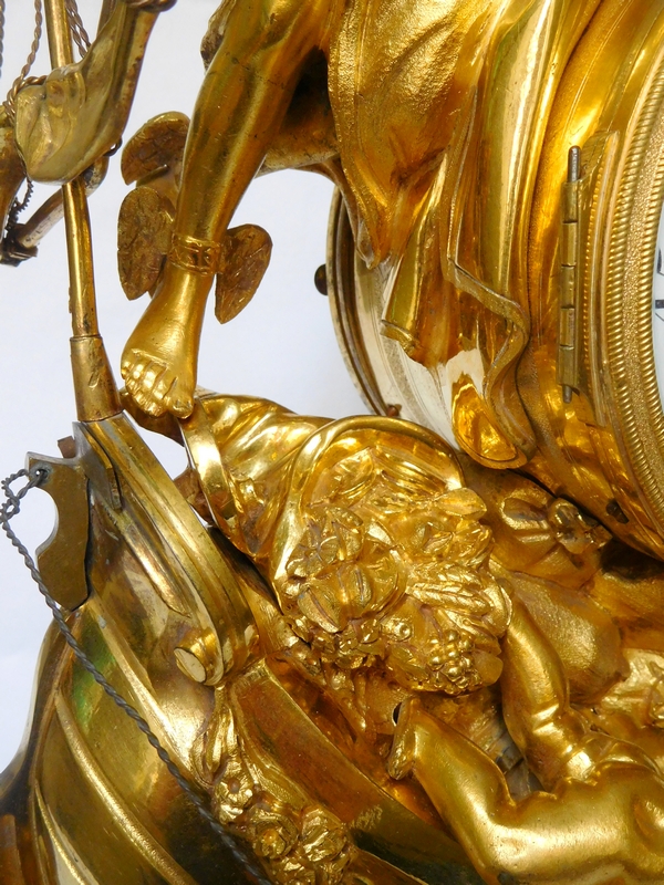 Shipping trade allegory clock, ormolu bronze and marble - Louis XV period circa 1770