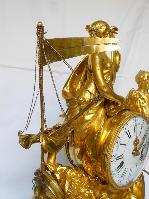 Shipping trade allegory clock, ormolu bronze and marble - Louis XV period circa 1770