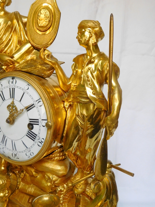 Shipping trade allegory clock, ormolu bronze and marble - Louis XV period circa 1770