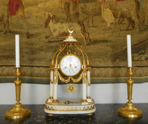 18th century so-called a la Turque clock by Furet, Louis XV - Louis XVI period, ormolu & marble