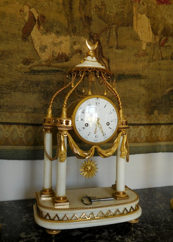 18th century so-called a la Turque clock by Furet, Louis XV - Louis XVI period, ormolu & marble