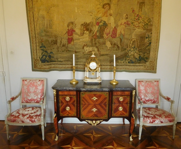 18th century so-called a la Turque clock by Furet, Louis XV - Louis XVI period, ormolu & marble