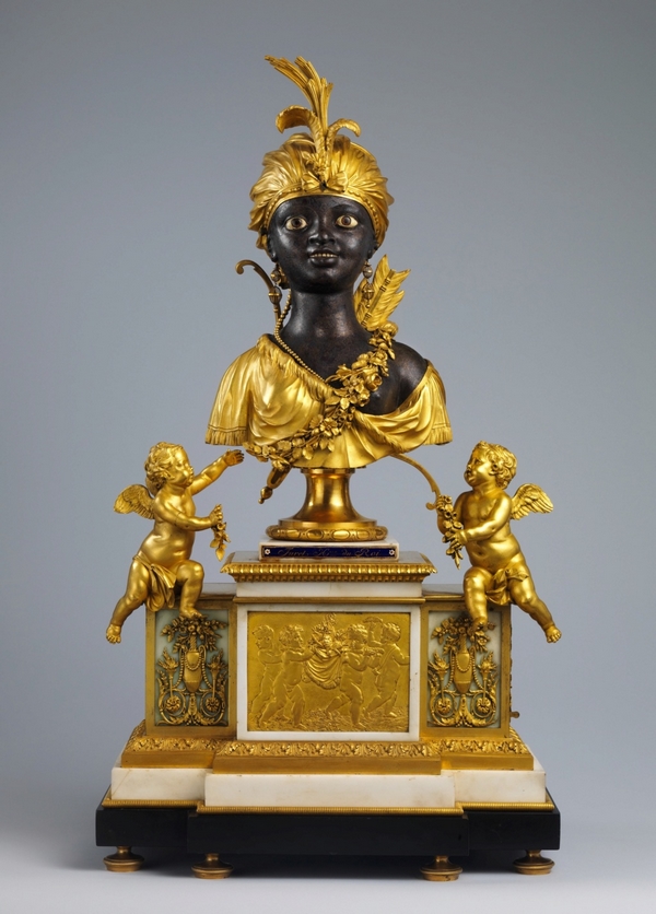 18th century so-called a la Turque clock by Furet, Louis XV - Louis XVI period, ormolu & marble