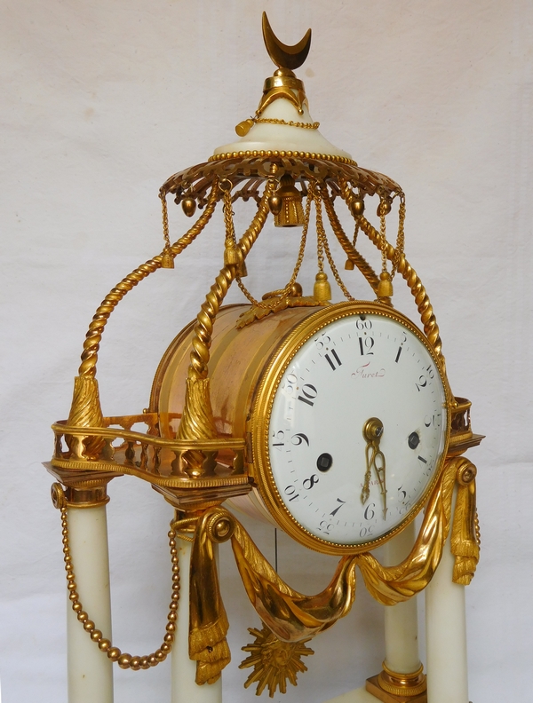 18th century so-called a la Turque clock by Furet, Louis XV - Louis XVI period, ormolu & marble