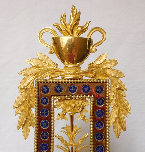 Lyre-shaped ormolu and marble clock - Directoire period, late 18th century circa 1795-1800