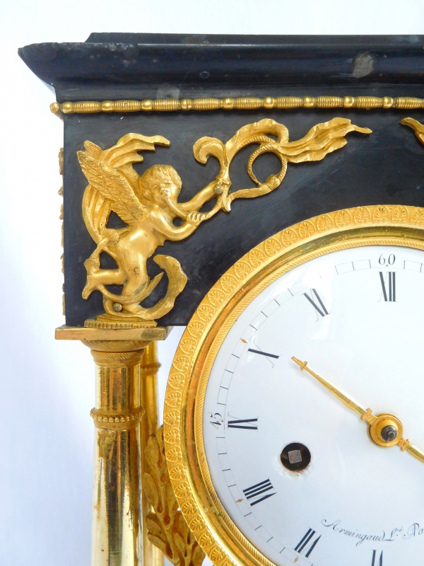 Portico-shaped marble and ormolu clock, early 19th century circa 1800 - 1805