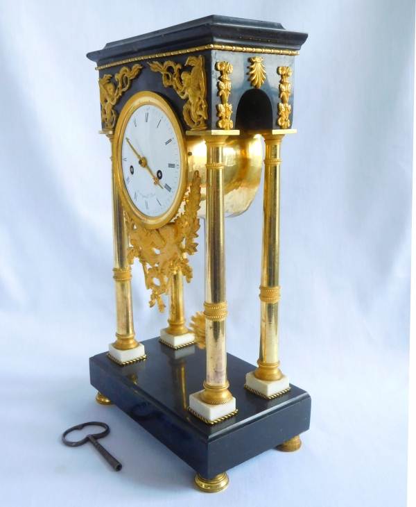 Portico-shaped marble and ormolu clock, early 19th century circa 1800 - 1805