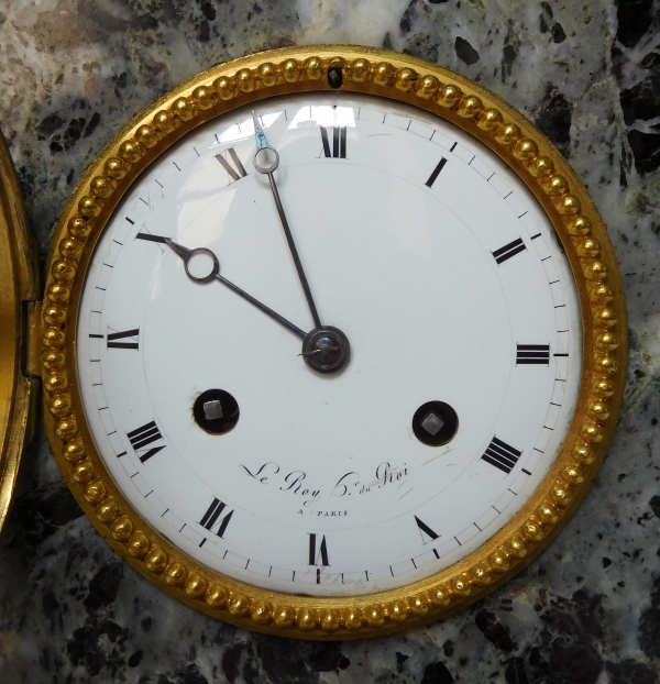 Ormolu and marble royalist clock showing Henri IV's bust, early 19th century