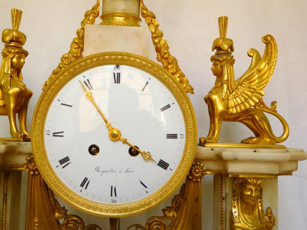 Tall ormolu and marble Consulate / Empire clock, 19th century - 63cm