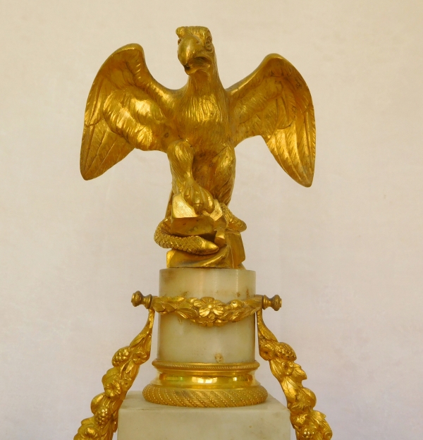 Tall ormolu and marble Consulate / Empire clock, 19th century - 63cm