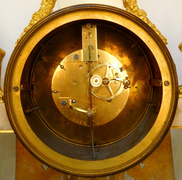 Tall ormolu and marble Consulate / Empire clock, 19th century - 63cm