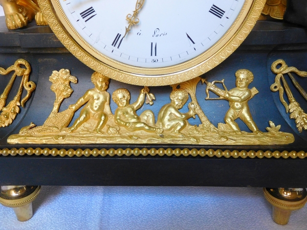 Great pendulum / clock, so-called au negre, allegory of Africa, late 18th century / 1800