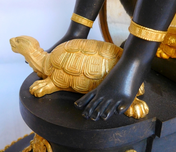 Great pendulum / clock, so-called au negre, allegory of Africa, late 18th century / 1800