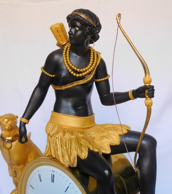 Great pendulum / clock, so-called au negre, allegory of Africa, late 18th century / 1800