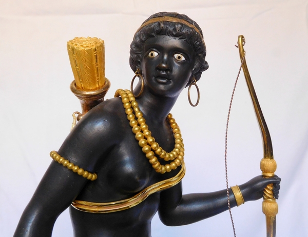 Great pendulum / clock, so-called au negre, allegory of Africa, late 18th century / 1800