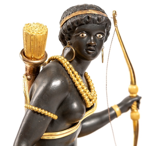 Great pendulum / clock, so-called au negre, allegory of Africa, late 18th century / 1800