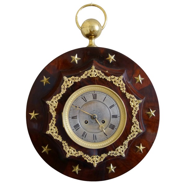 Rare Empire mahogany and ormolu decorative clock, early 19th century