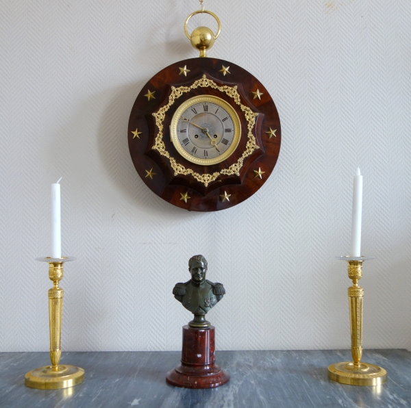 Rare Empire mahogany and ormolu decorative clock, early 19th century