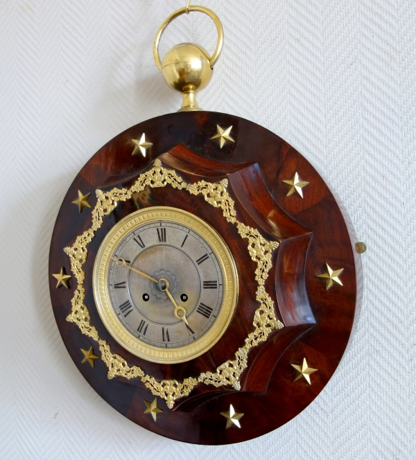 Rare Empire mahogany and ormolu decorative clock, early 19th century