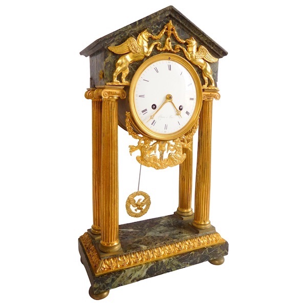 Empire ormolu and green marble clock, early 19th century circa 1800 - Chopin à Paris