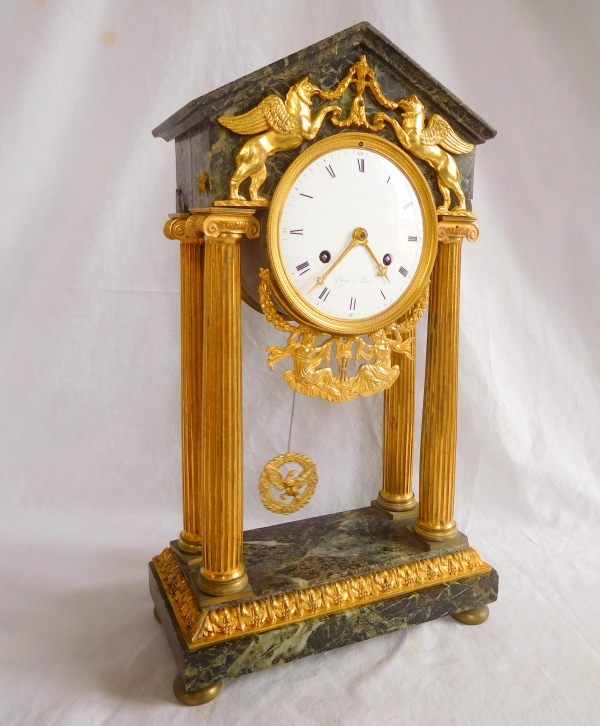 Empire ormolu and green marble clock, early 19th century circa 1800 - Chopin à Paris