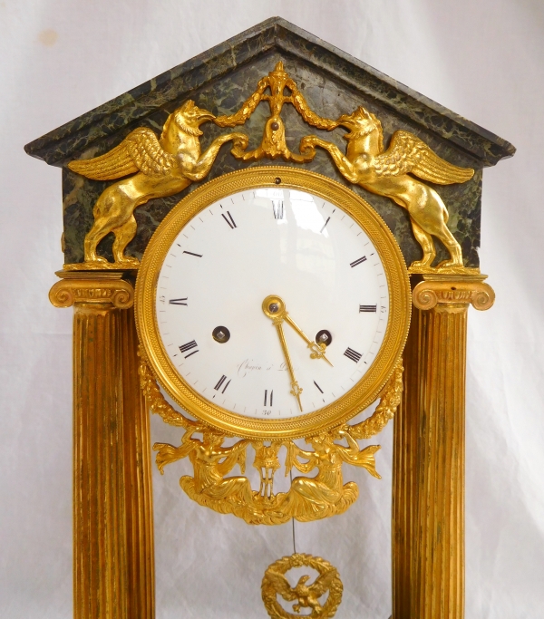 Empire ormolu and green marble clock, early 19th century circa 1800 - Chopin à Paris