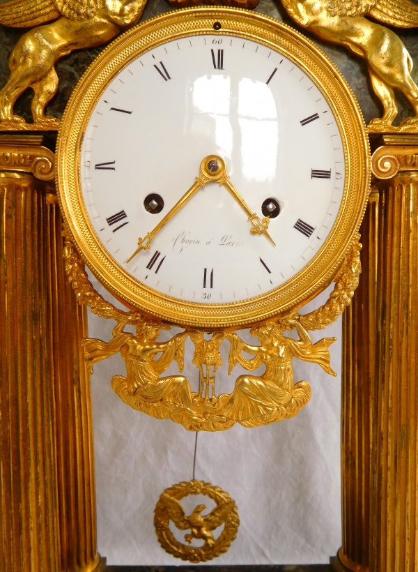 Empire ormolu and green marble clock, early 19th century circa 1800 - Chopin à Paris