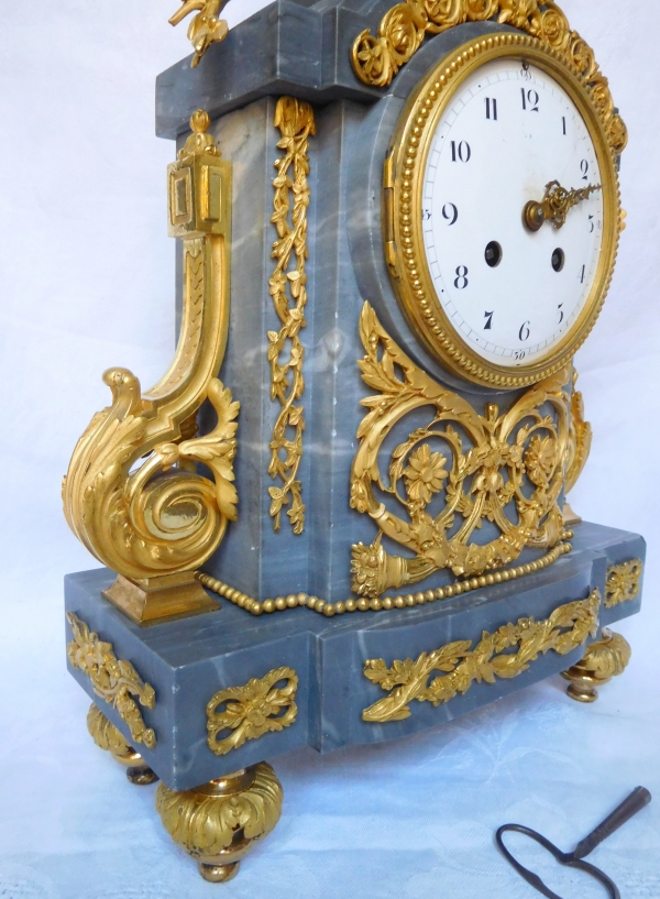 Louis XVI style ormolu and blue marble clock, 19th century