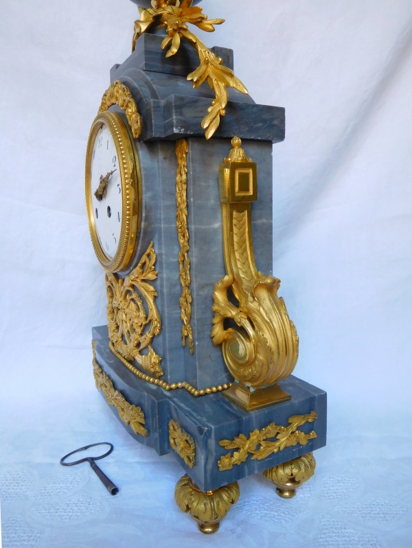 Louis XVI style ormolu and blue marble clock, 19th century