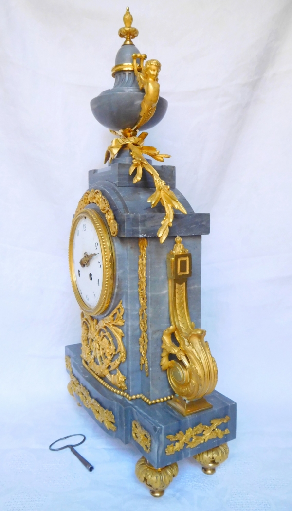 Louis XVI style ormolu and blue marble clock, 19th century