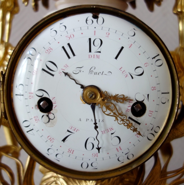 Ormolu and white marble fountain-shaped clock, 18th century