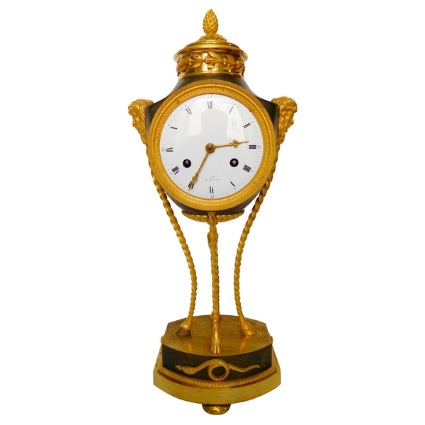 Directoire ormolu and patinated bronze clock - late 18th century