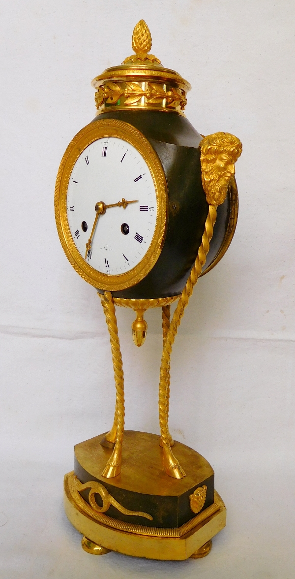 Directoire ormolu and patinated bronze clock - late 18th century