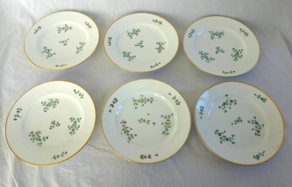 Manufacture Dihl et Guerhard : suite de 12 assiettes de table aux Barbeaux - signées