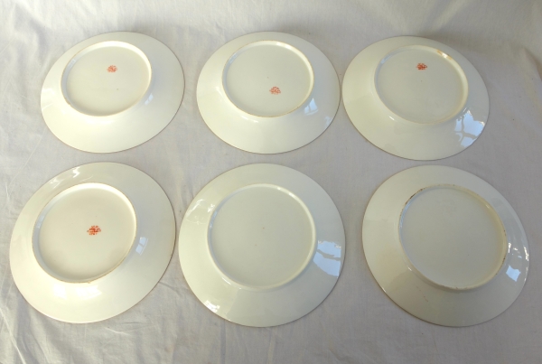 Manufacture Dihl et Guerhard : suite de 12 assiettes de table aux Barbeaux - signées