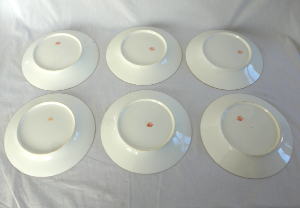 Manufacture Dihl et Guerhard : suite de 12 assiettes de table aux Barbeaux - signées