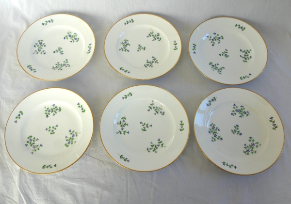 Manufacture Dihl et Guerhard : suite de 12 assiettes de table aux Barbeaux - signées