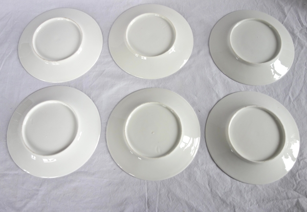 Série de 12 assiettes à dessert en porcelaine de Paris à large filet or, début XIXe siècle