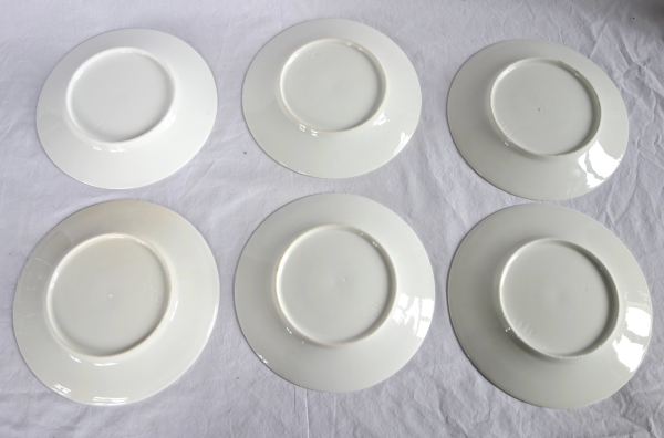 Série de 12 assiettes à dessert en porcelaine de Paris à large filet or, début XIXe siècle