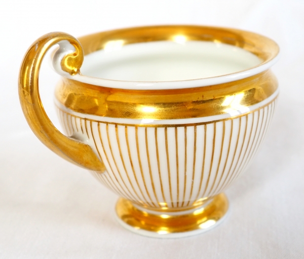 Schoelcher Manufacture : set of 12 Paris porcelain Empire tea cups or coffee cups - 19th century