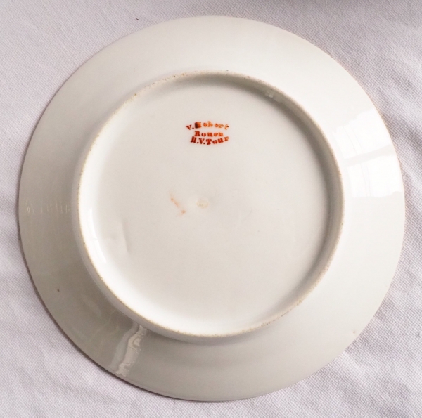 Service de 18 assiettes en porcelaine de Paris dorée, couronne de Baron, époque XIXe siècle