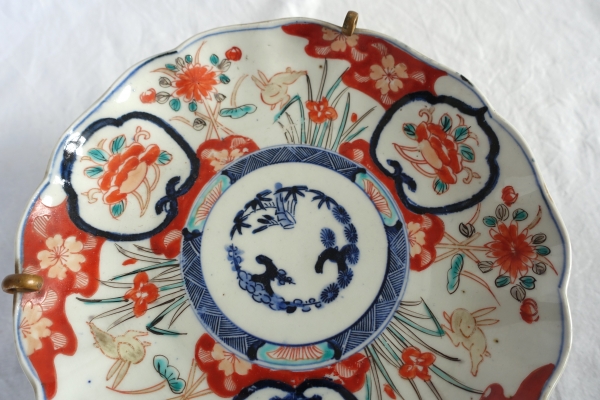 Set of 4 Imari porcelain serving plates, Japan, 19th century