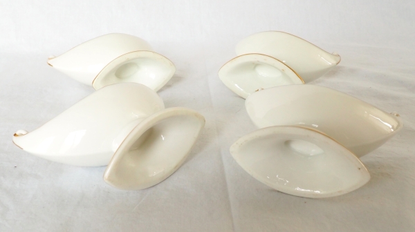 Nast : set of 4 Empire Paris porcelain salt cellars - early 19th century