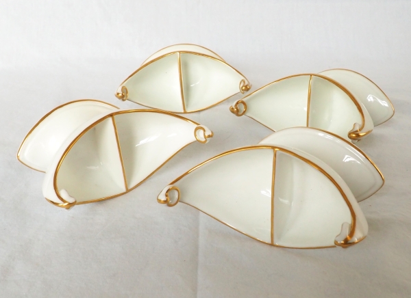 Nast : set of 4 Empire Paris porcelain salt cellars - early 19th century