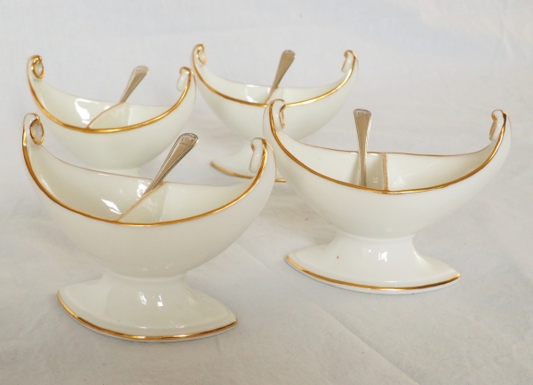 Nast : set of 4 Empire Paris porcelain salt cellars - early 19th century